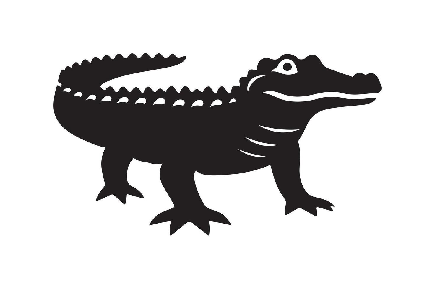 crocodile silhouette illustration vector