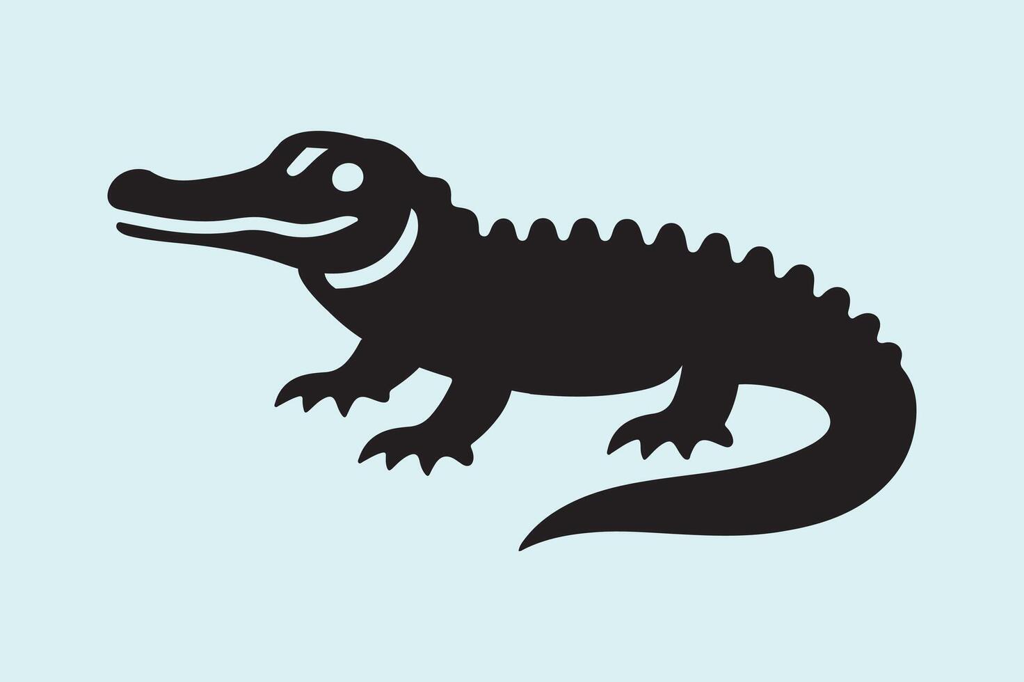 crocodile silhouette illustration vector