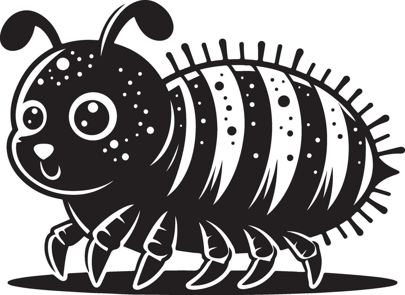Cute cartoon flea Illustration silhouette vector