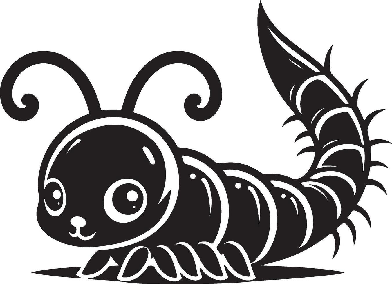 Cute cartoon flea Illustration silhouette vector