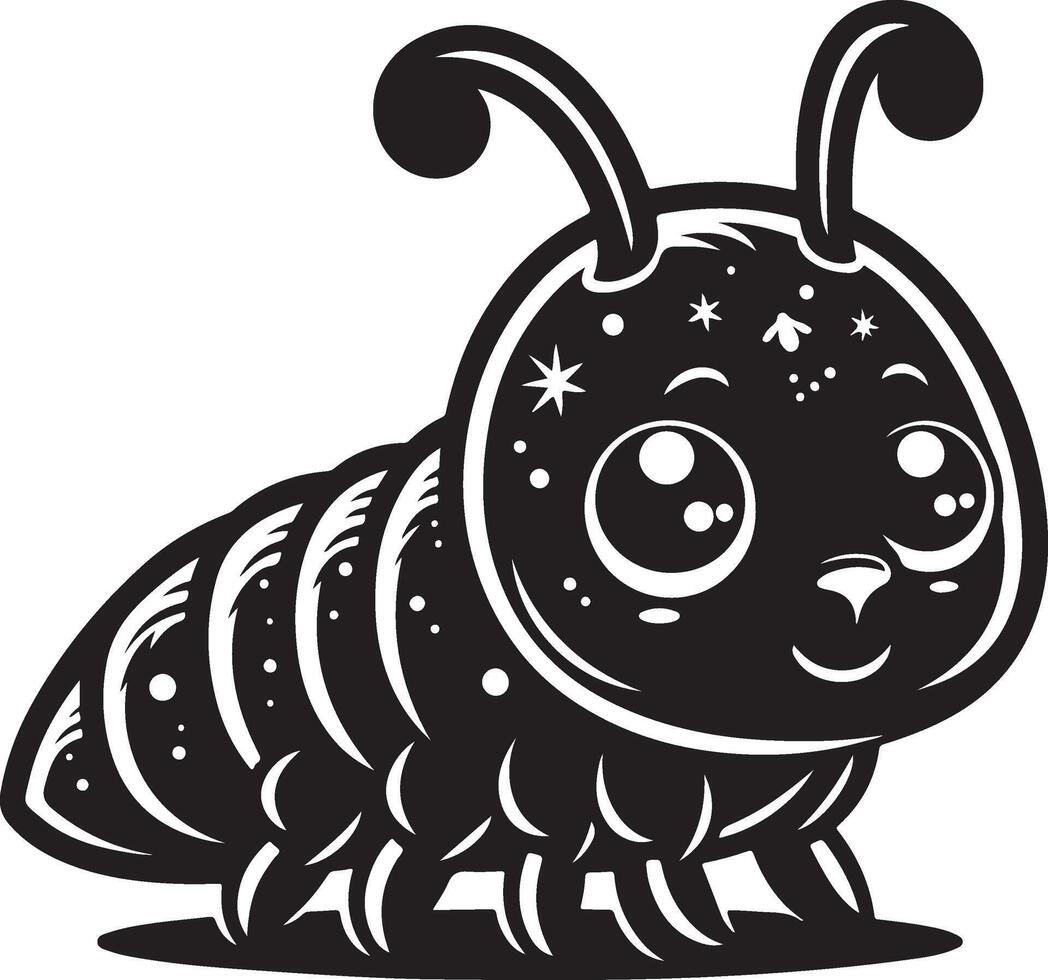 Cute cartoon flea Illustration silhouette vector
