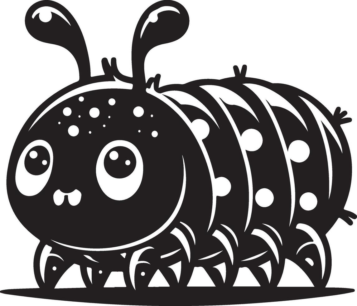 Cute cartoon flea Illustration silhouette vector