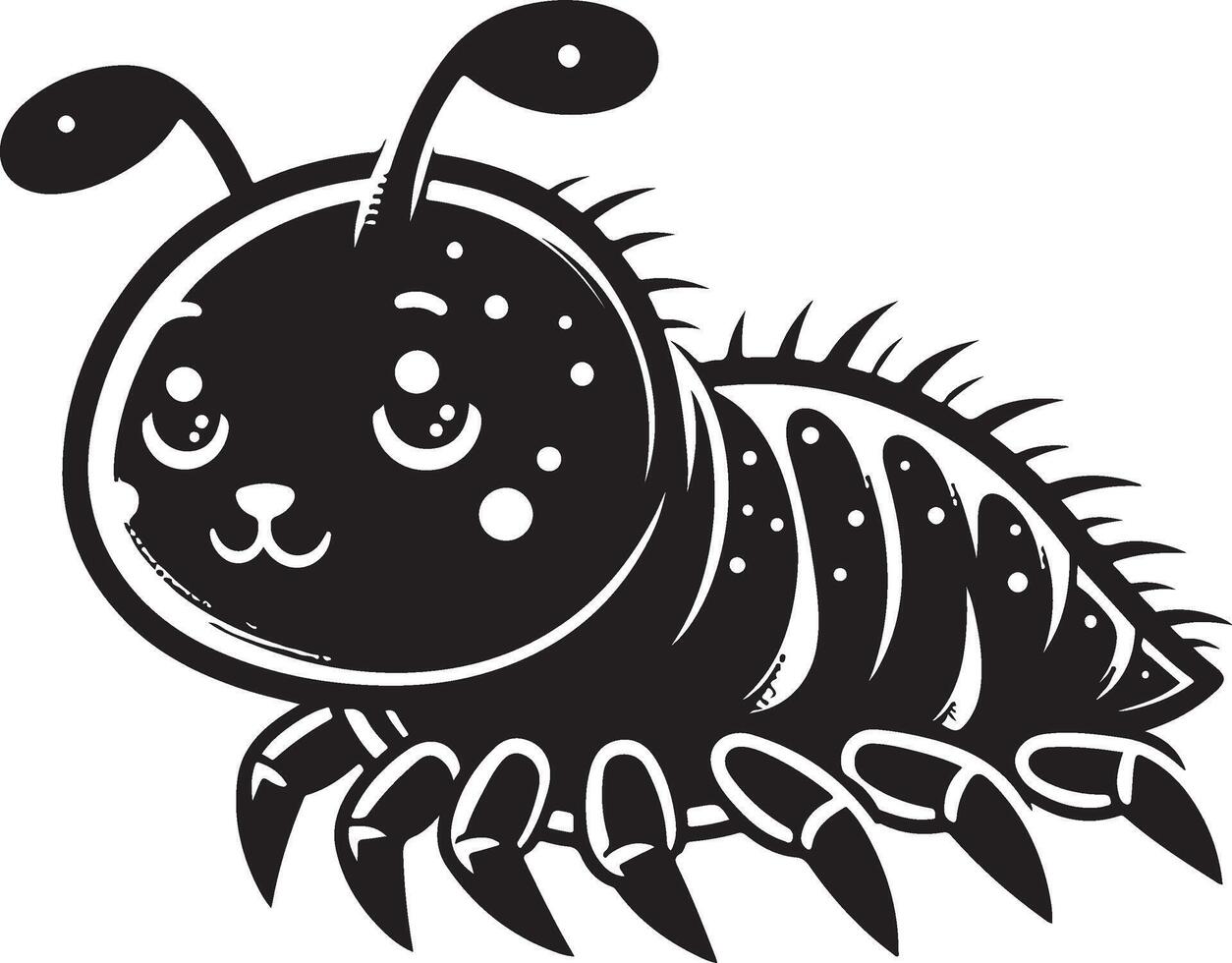 Cute cartoon flea Illustration silhouette vector