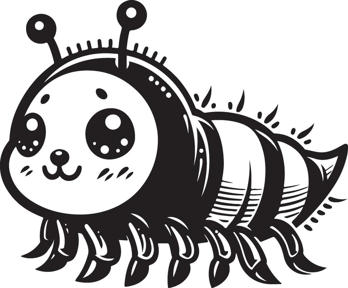 Cute cartoon flea Illustration silhouette vector