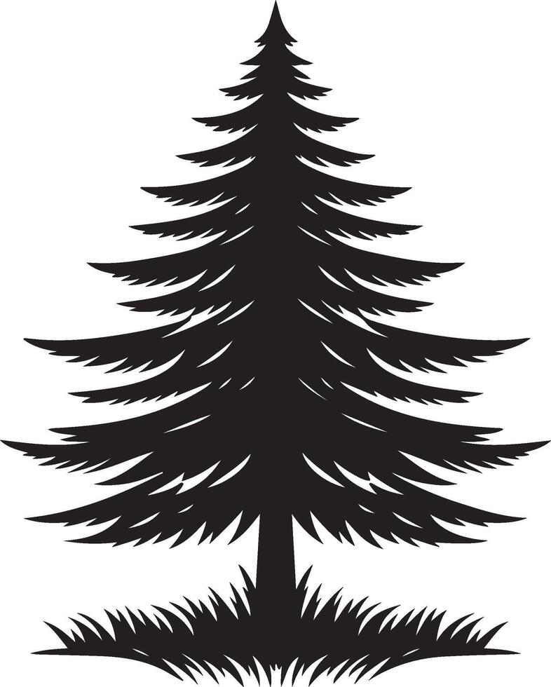 fir tree silhouette illustration vector