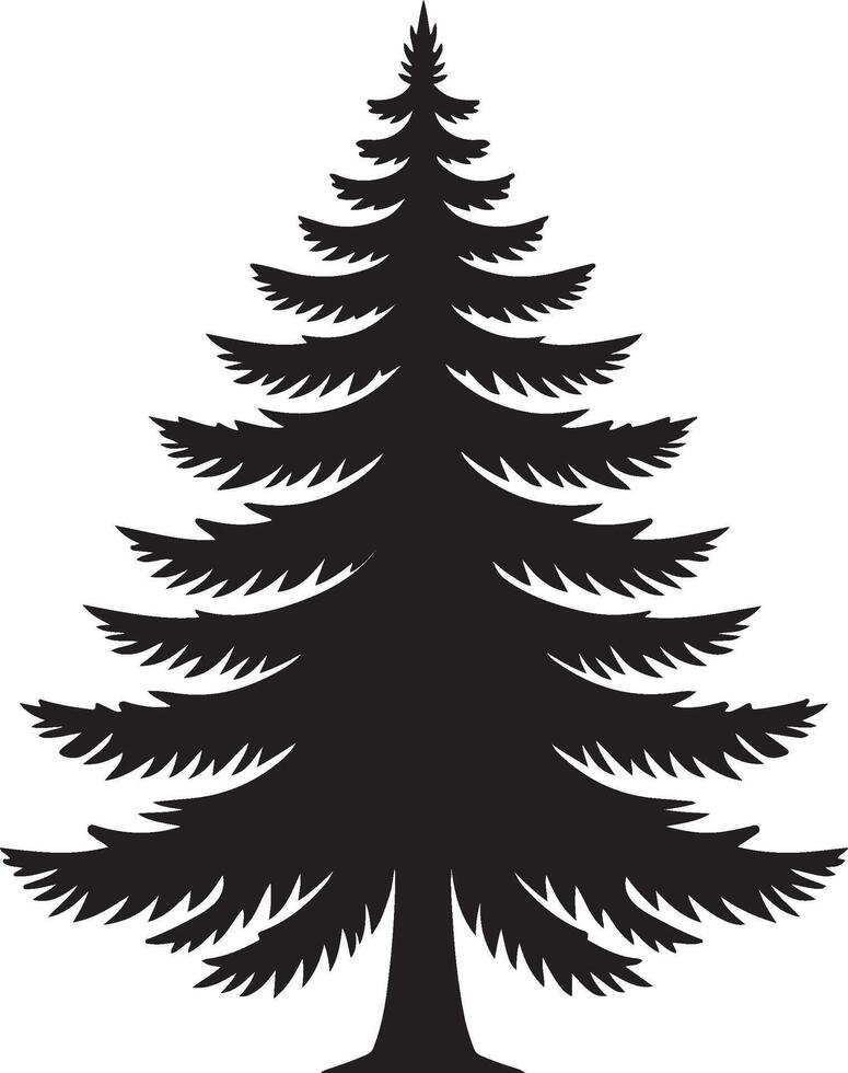 fir tree silhouette illustration vector
