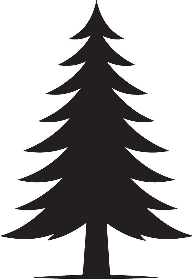 fir tree silhouette illustration vector