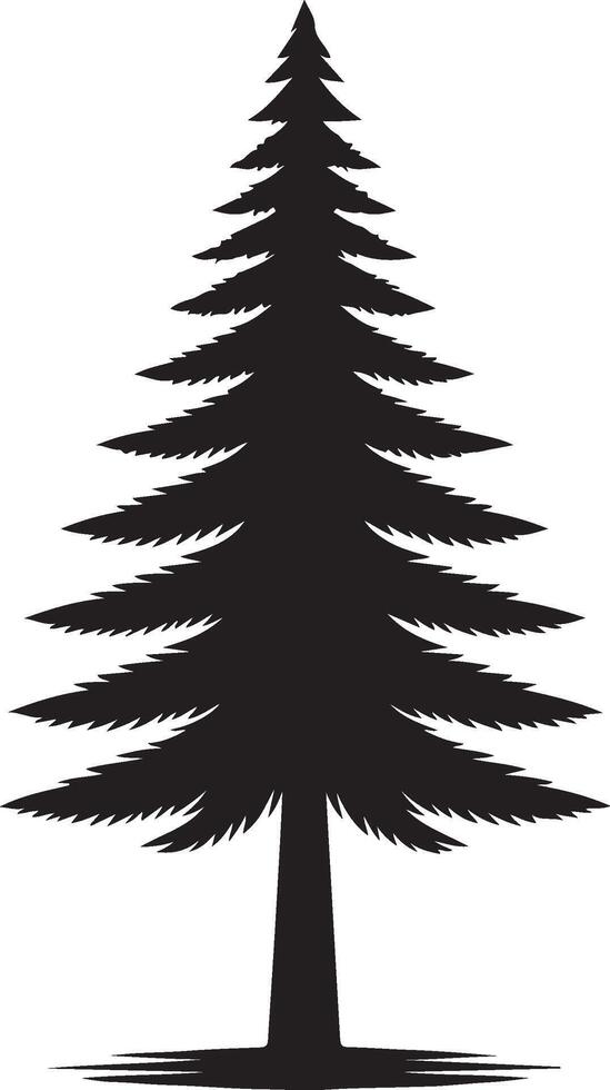 fir tree silhouette illustration vector