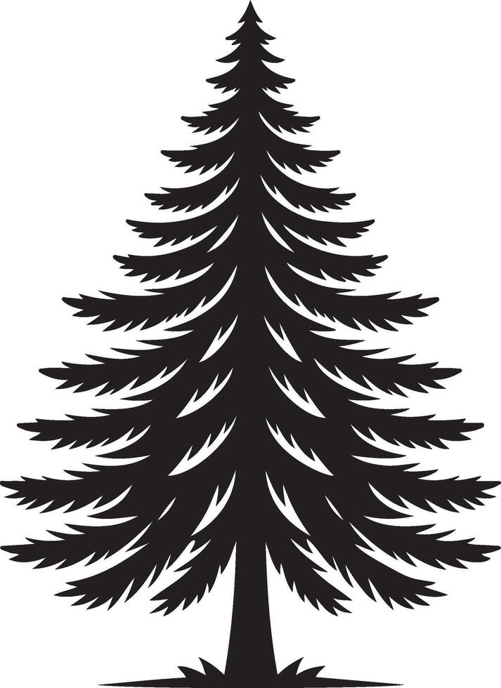 fir tree silhouette illustration vector