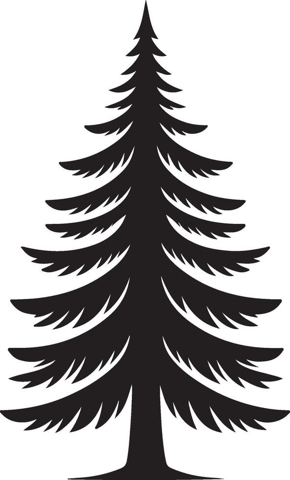 fir tree silhouette illustration vector