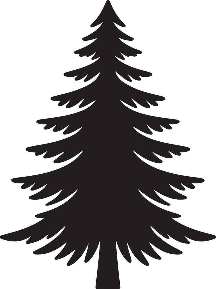 fir tree silhouette illustration vector