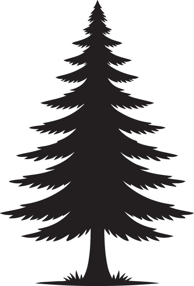 fir tree silhouette illustration vector