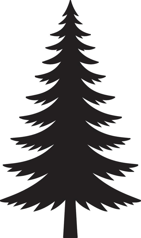 fir tree silhouette illustration vector