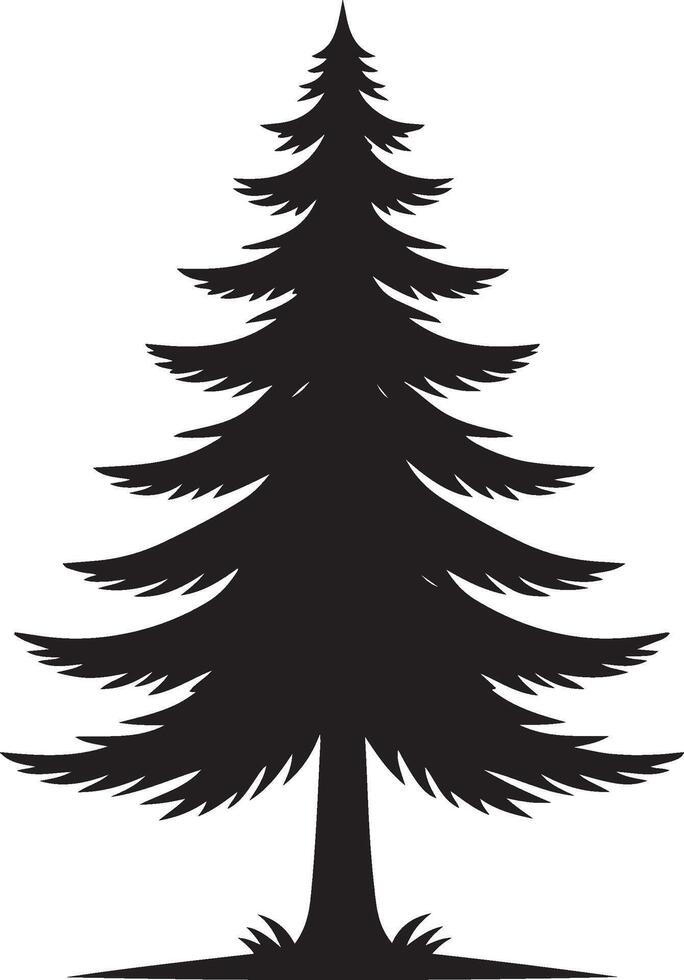 fir tree silhouette illustration vector