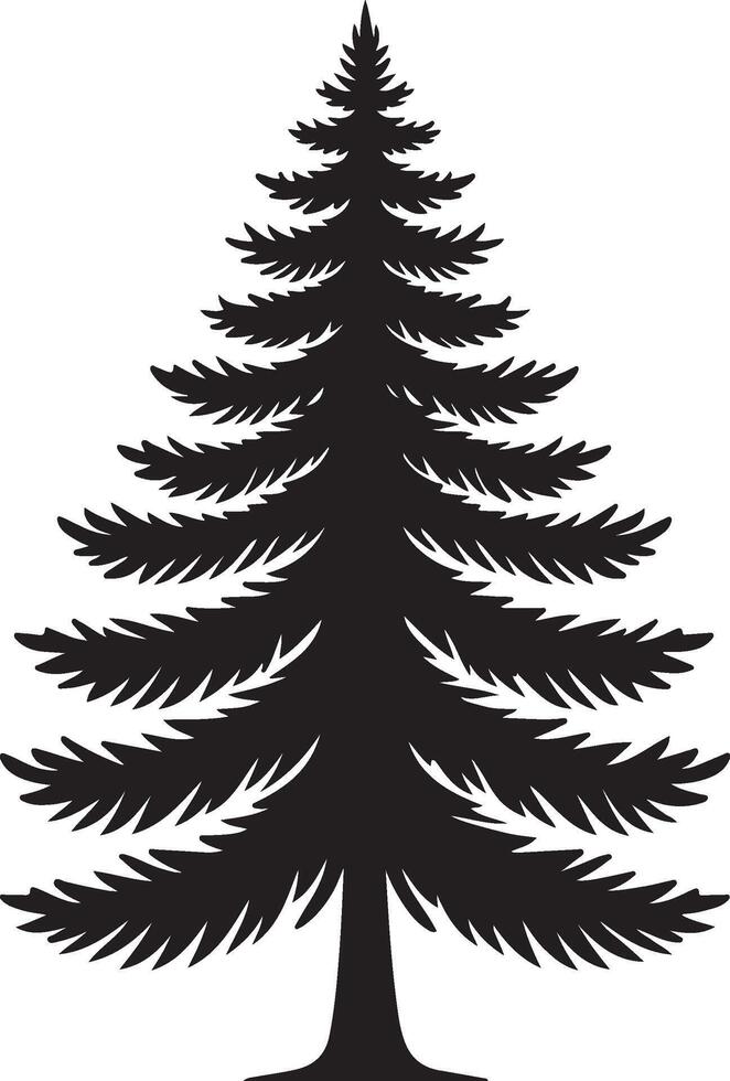 fir tree silhouette illustration vector