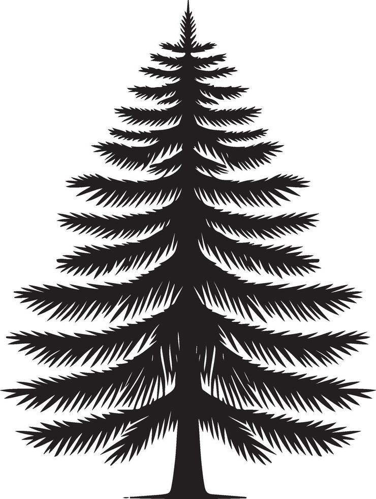 fir tree silhouette illustration vector