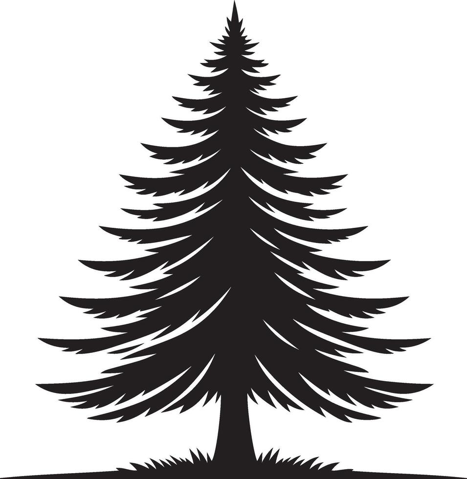 fir tree silhouette illustration vector