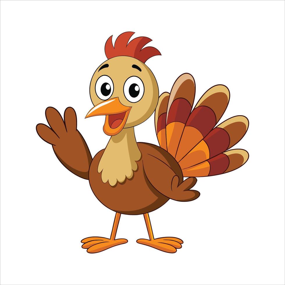 Cartoon turkey presenting on art vector