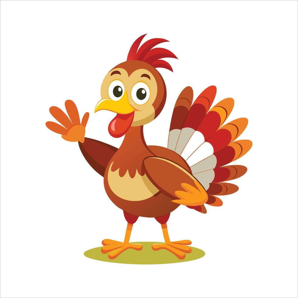 Cartoon turkey presenting on art vector