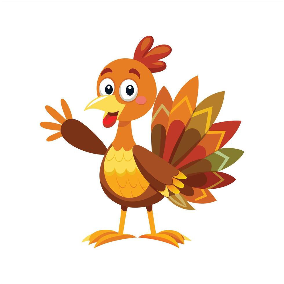 Cartoon turkey presenting on art vector