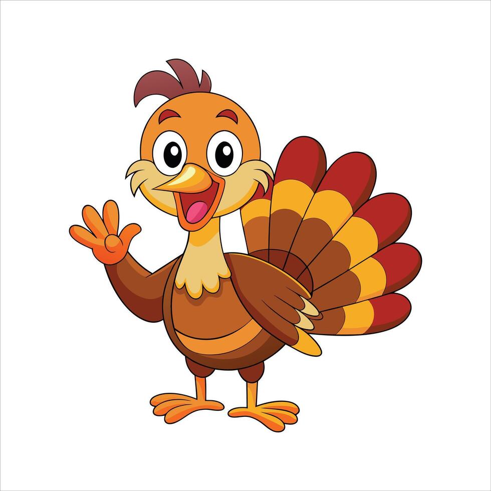 Cartoon turkey presenting on art vector