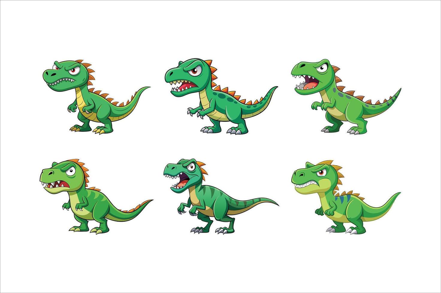 Cartoon angry dinosaur illustration vector
