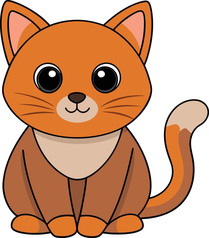 Cartoon funny cat on white background vector