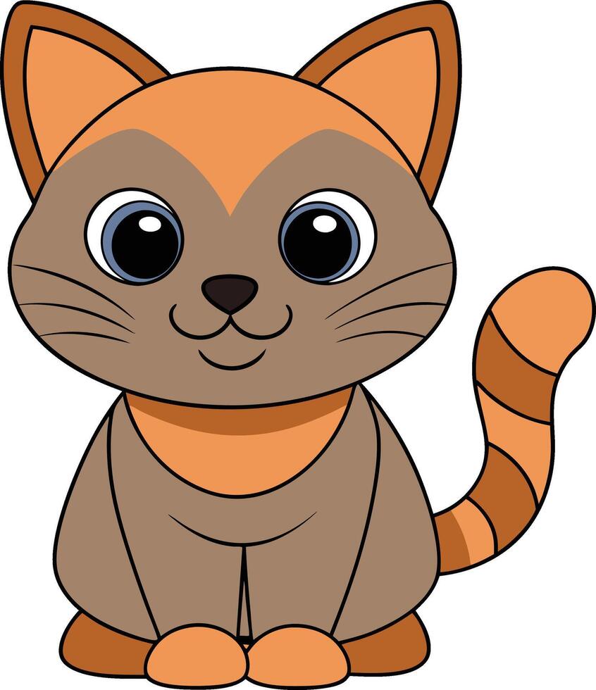Cartoon funny cat on white background vector