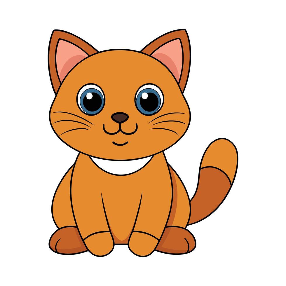 Cartoon funny cat on white background vector