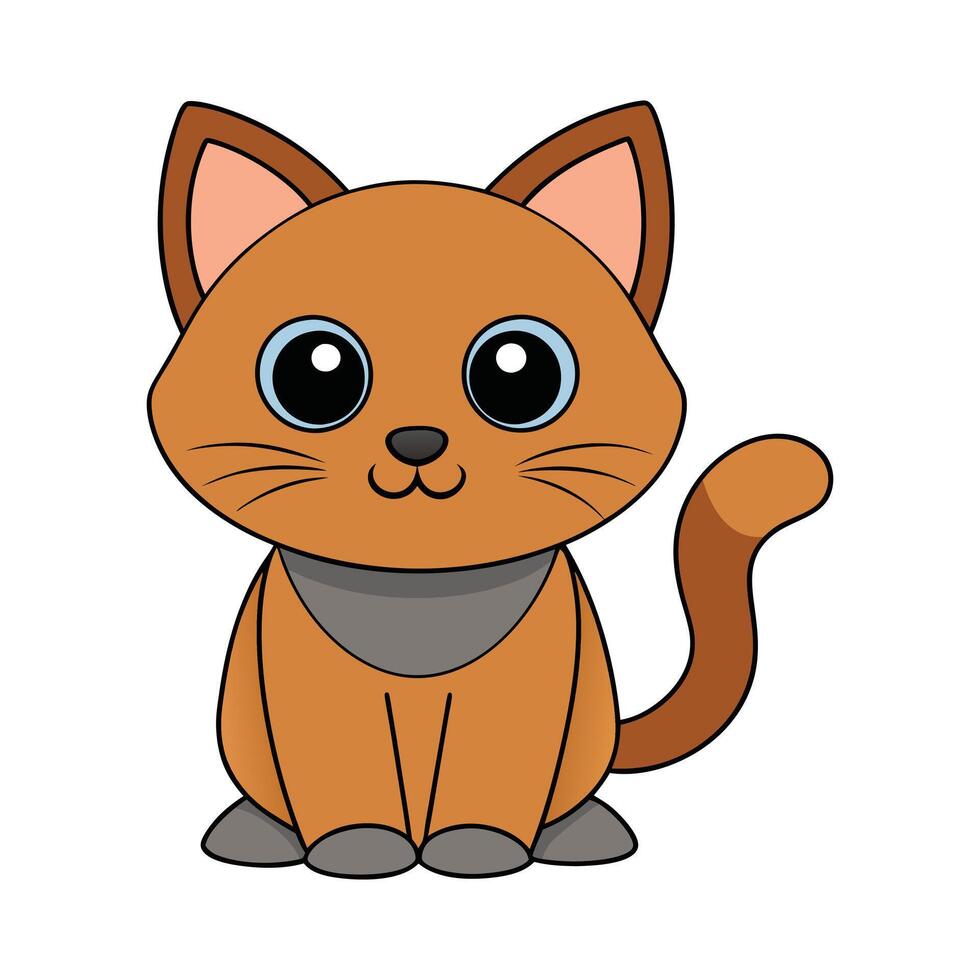 Cartoon funny cat on white background vector