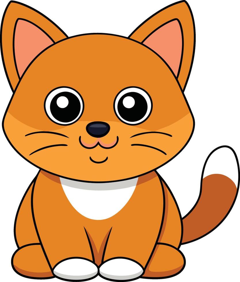 Cartoon funny cat on white background vector