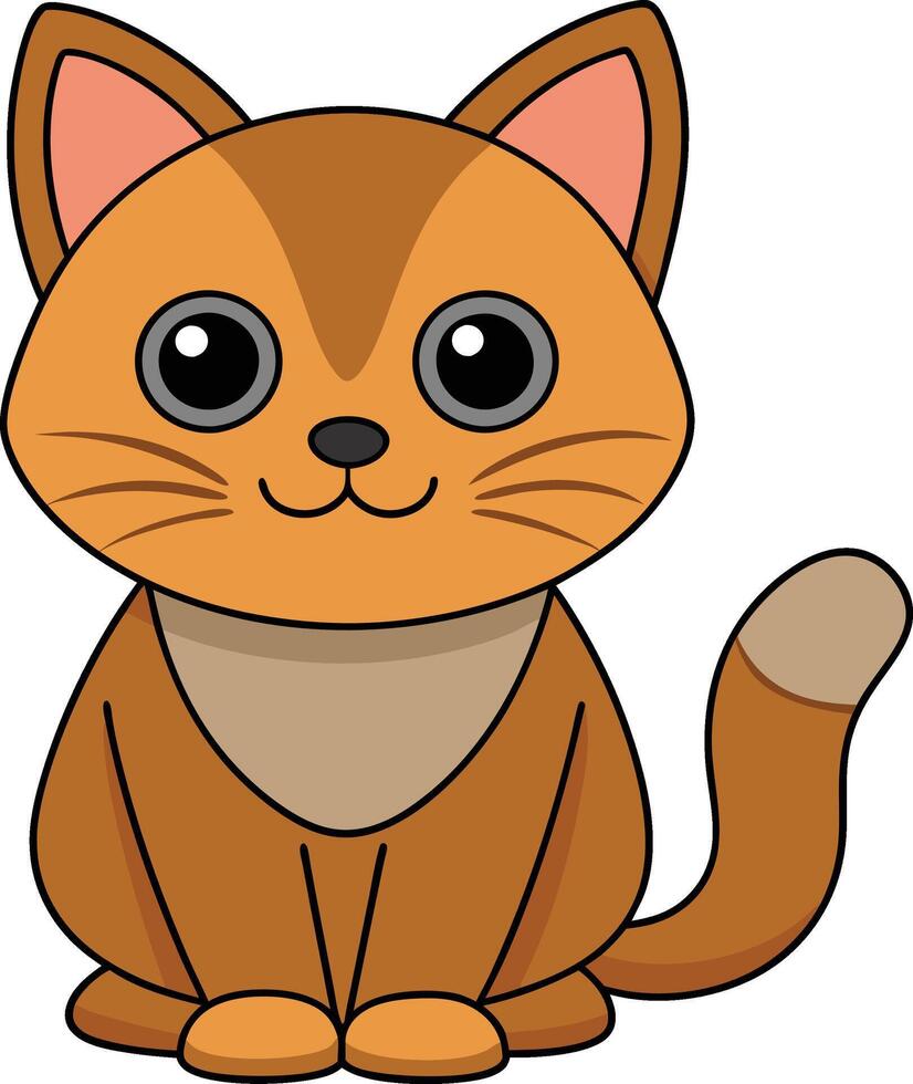 Cartoon funny cat on white background vector