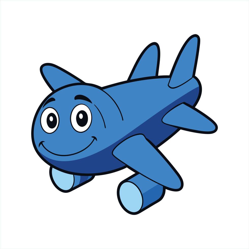 Cartoon smiling plane mascot character vector