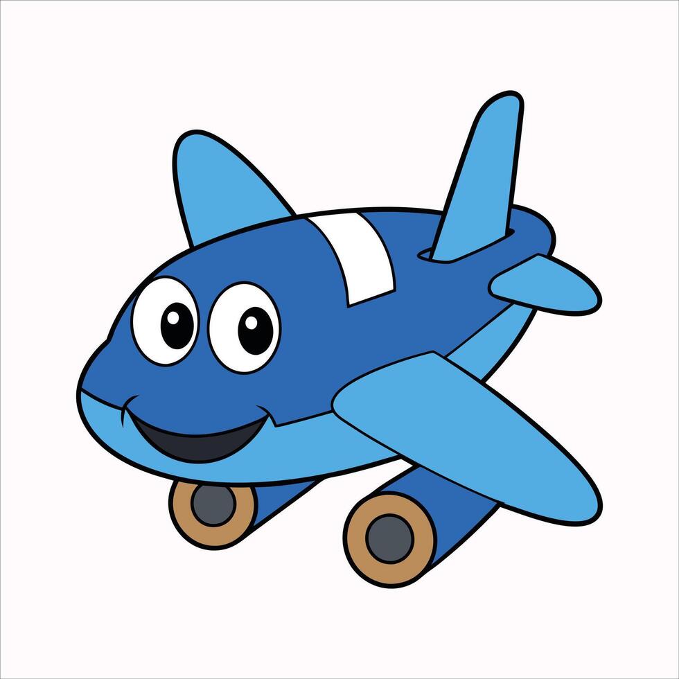 Cartoon smiling plane mascot character vector