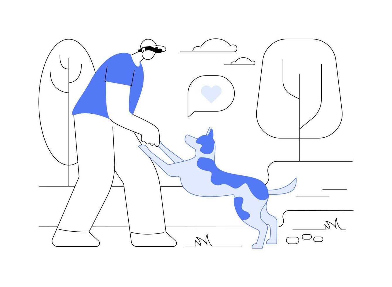 Thankful pet isolated cartoon illustrations. vector