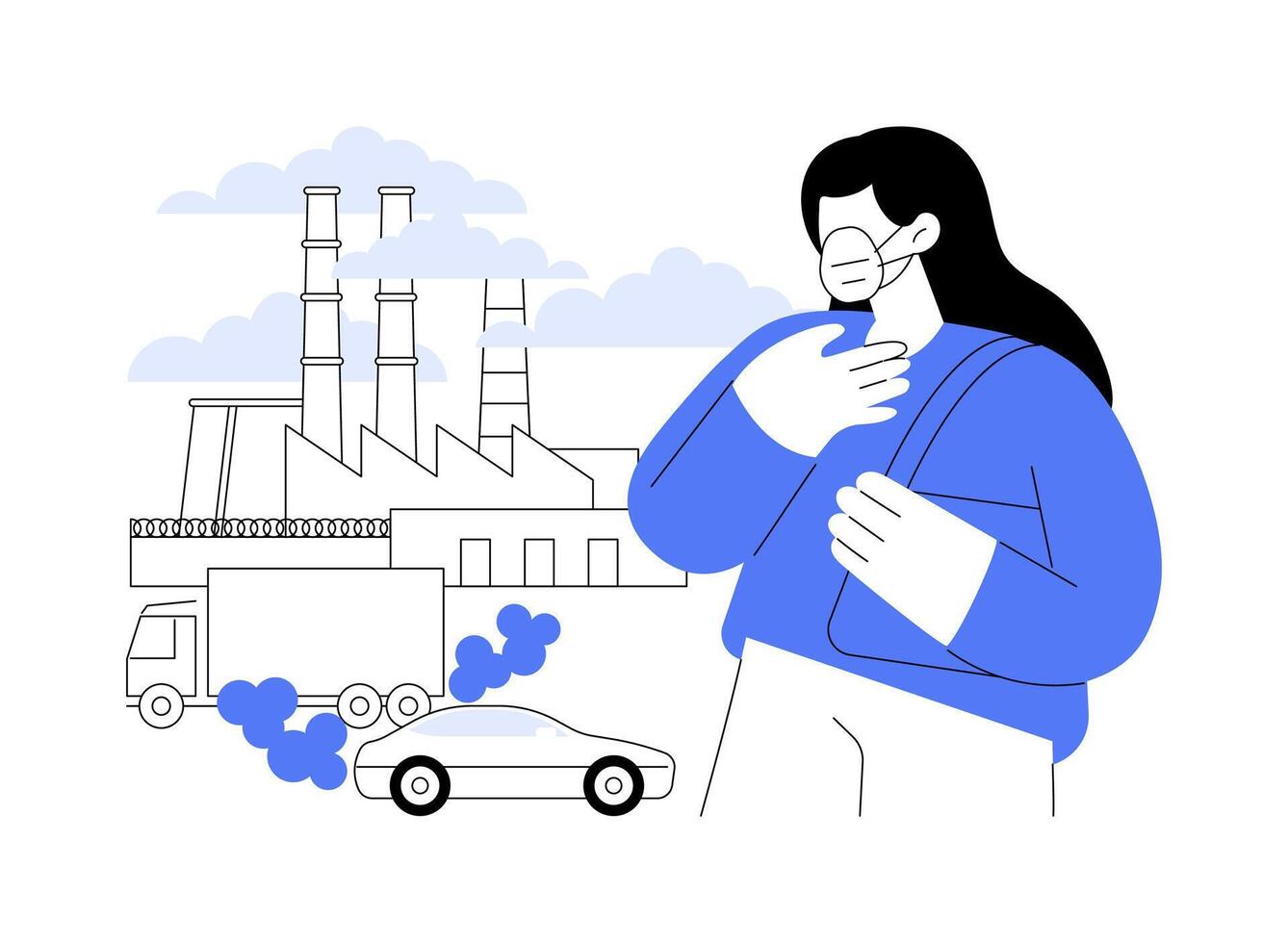 Bad air quality isolated cartoon illustrations. vector
