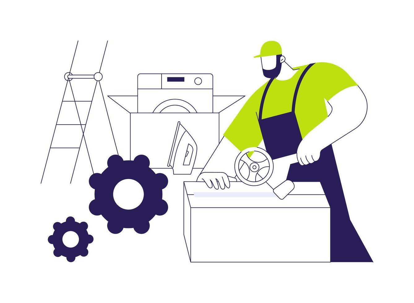 Packing belongings abstract concept illustration. vector