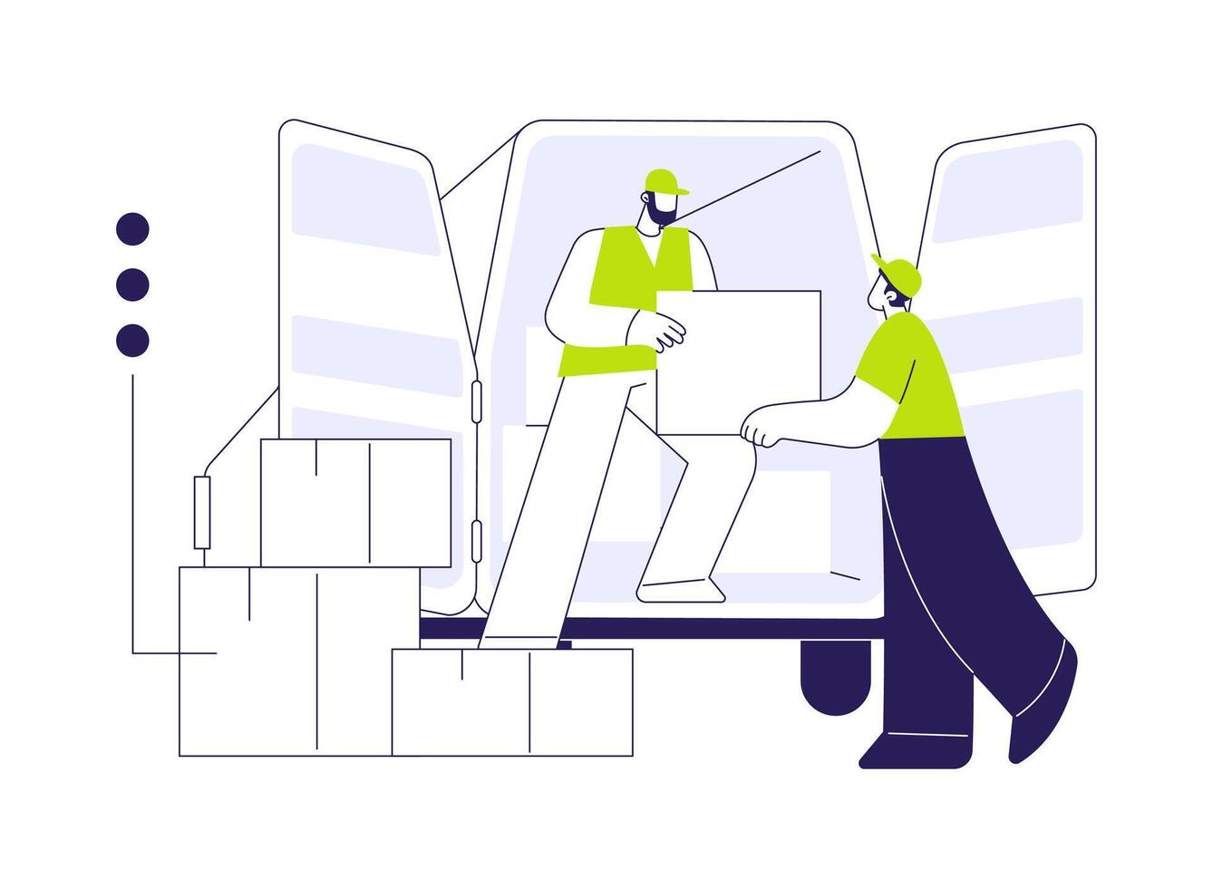 Truck loading abstract concept illustration. vector