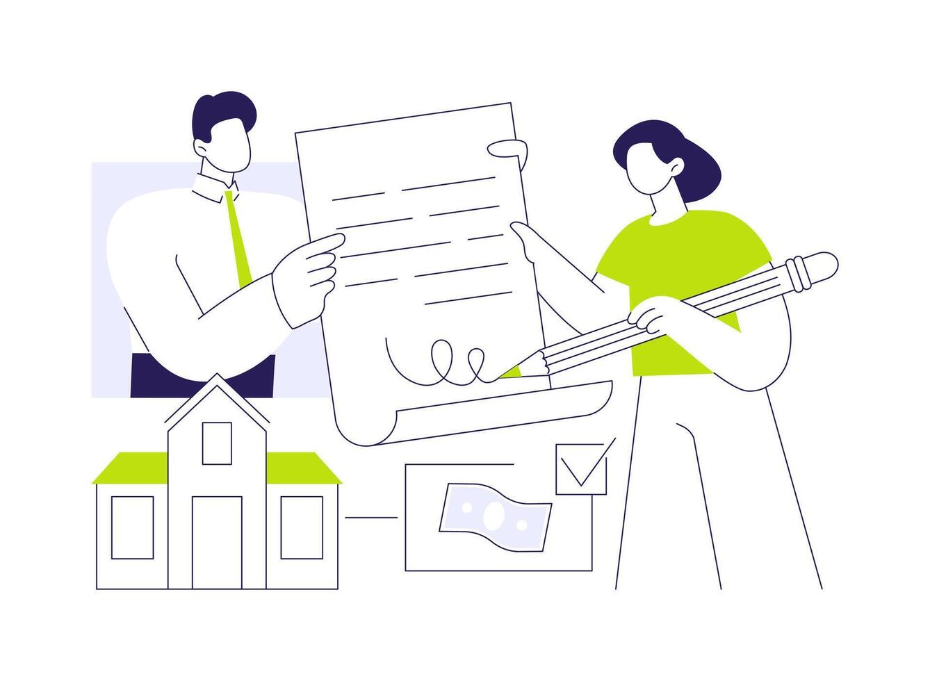 Closing the loan abstract concept illustration. vector