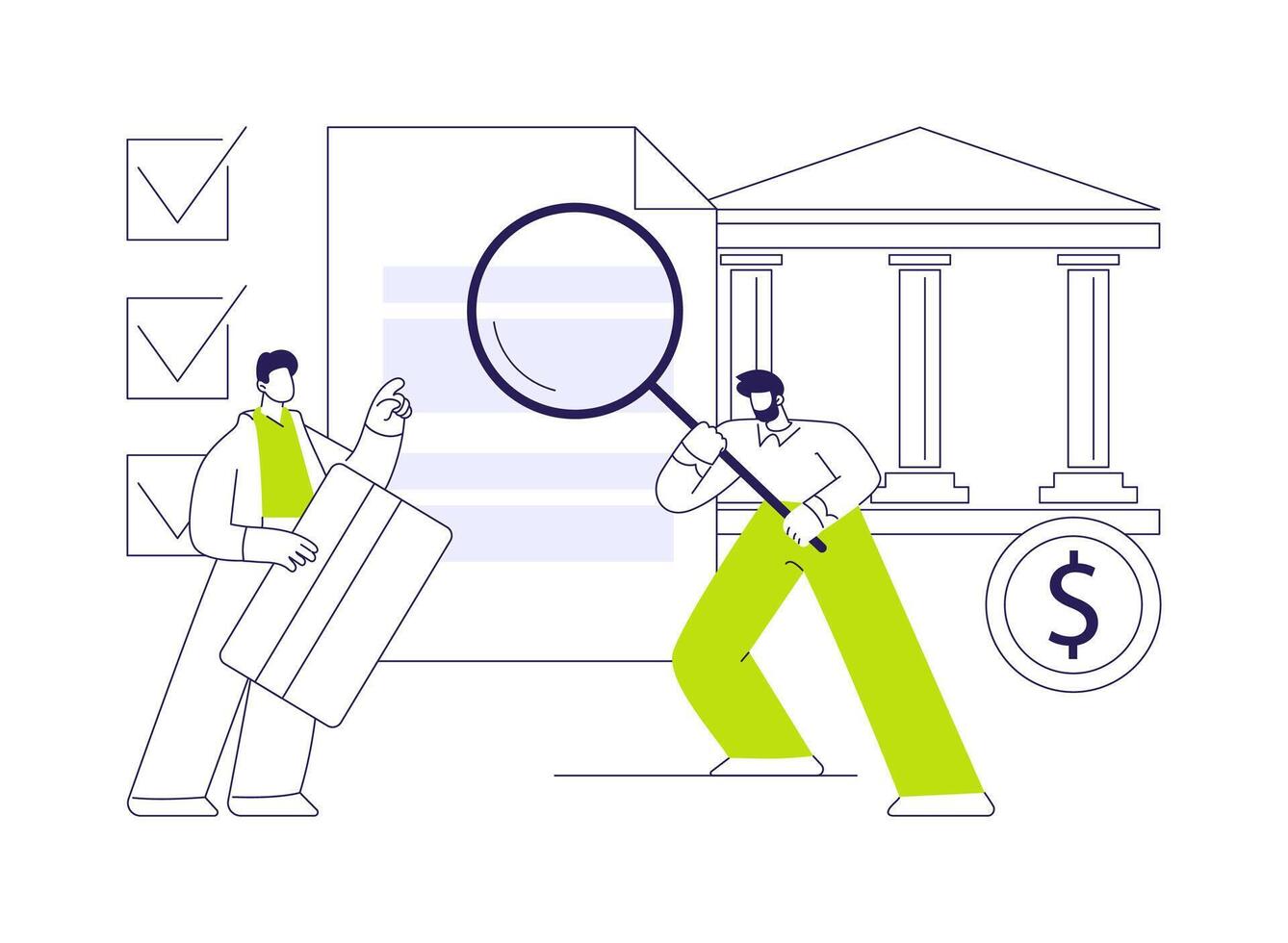 Assessment of borrower abstract concept illustration. vector