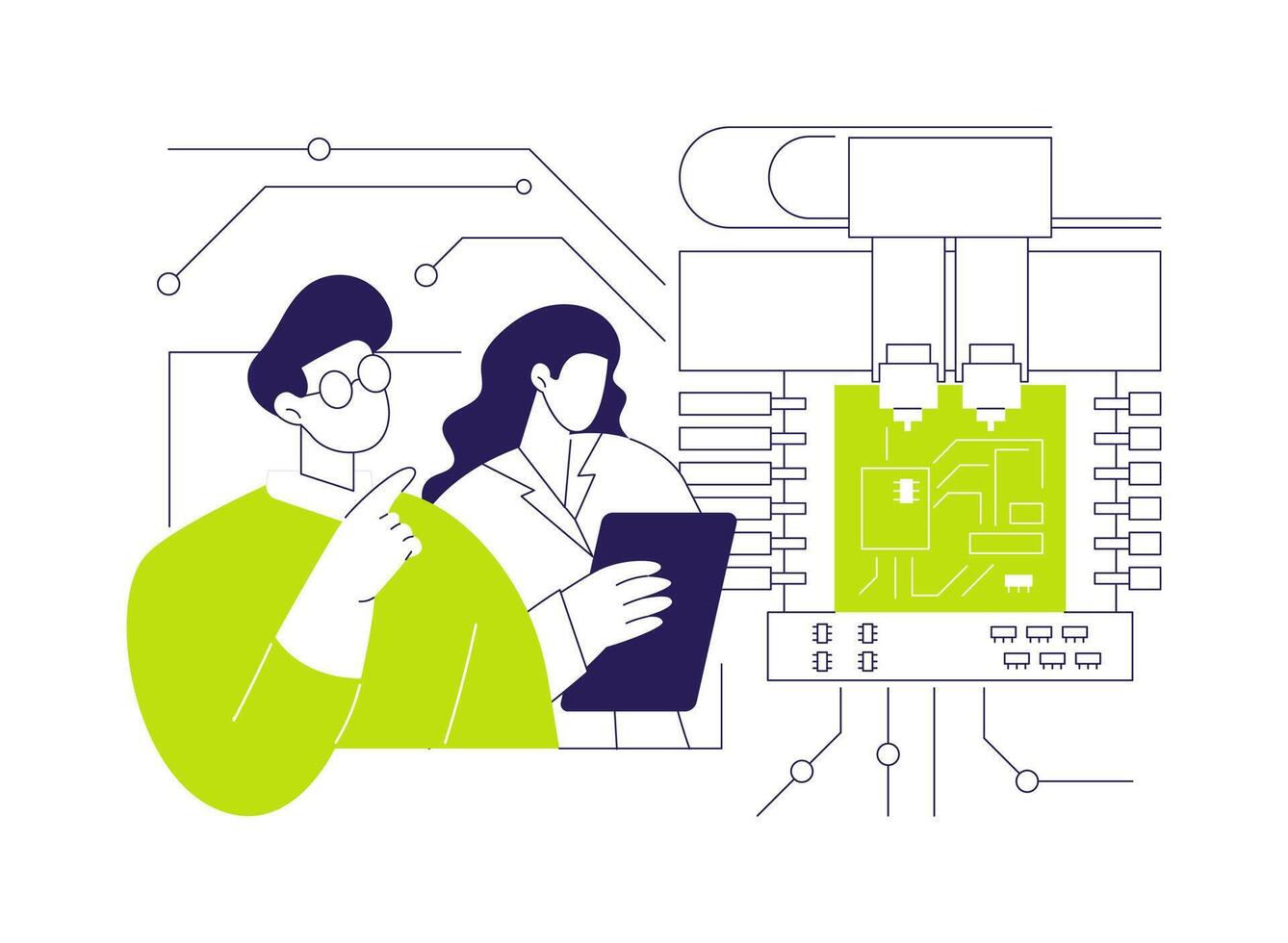 Pick and place machine abstract concept illustration. vector