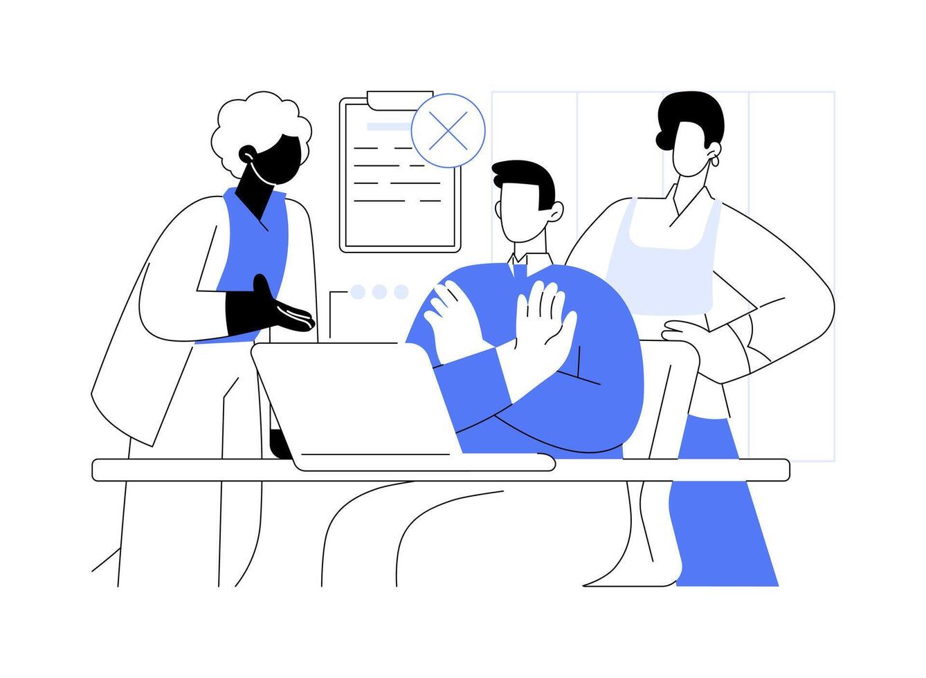 Failed negotiations abstract concept illustration. vector