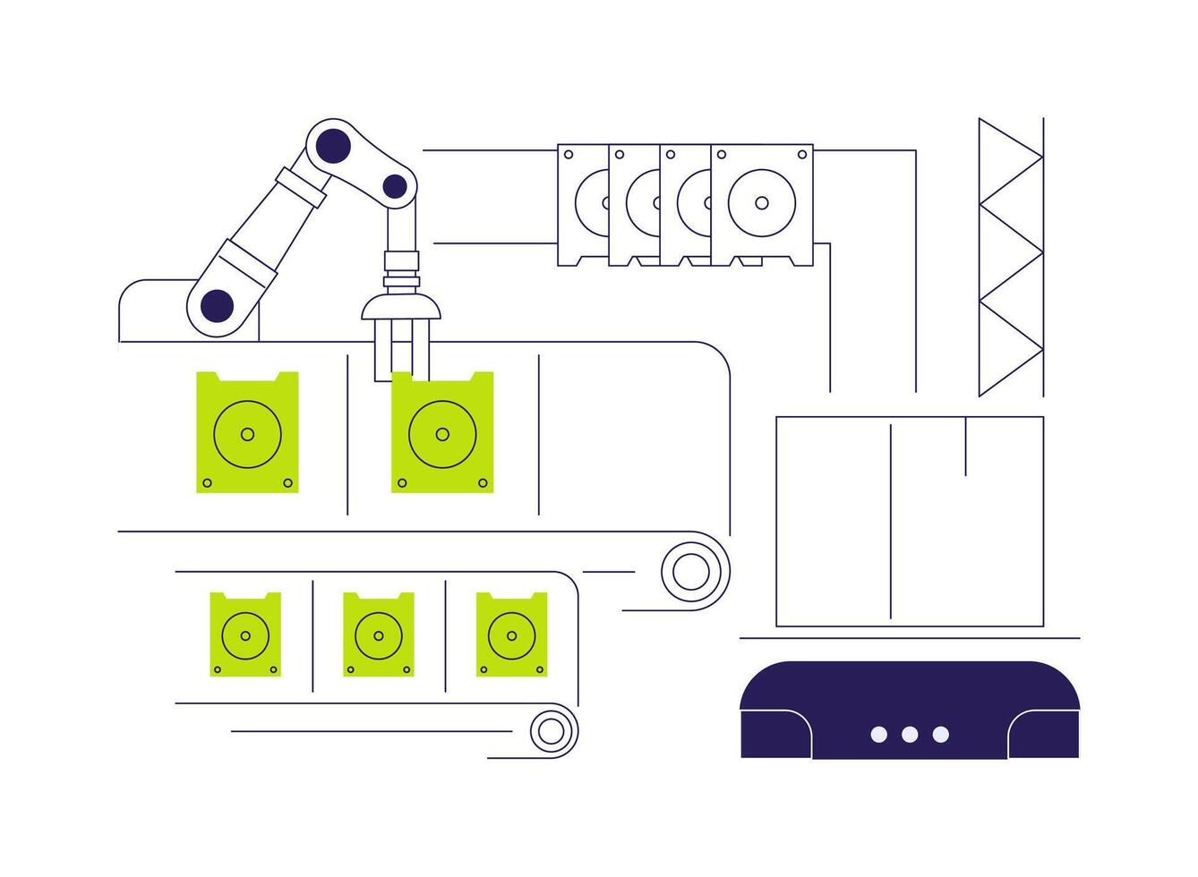 Appliance components manufacturing abstract concept illustration. vector