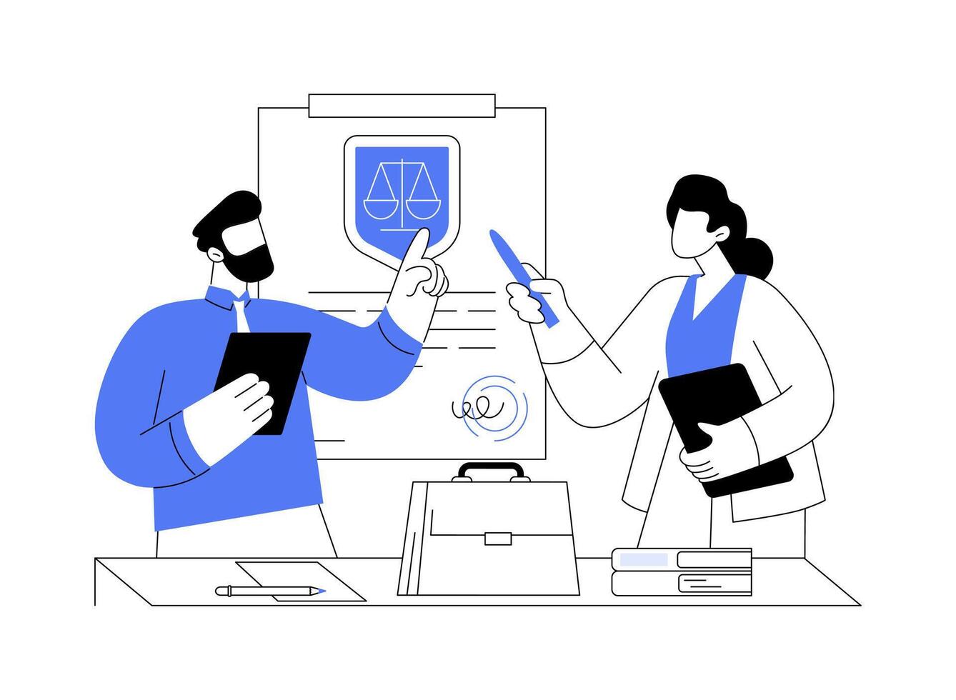 Legal documentation preparation abstract concept illustration. vector