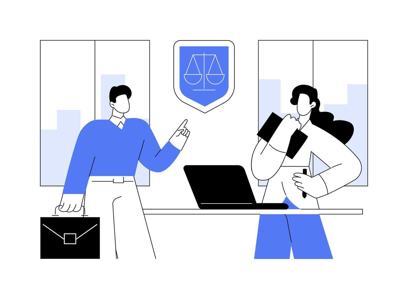 Legal advice abstract concept illustration. vector