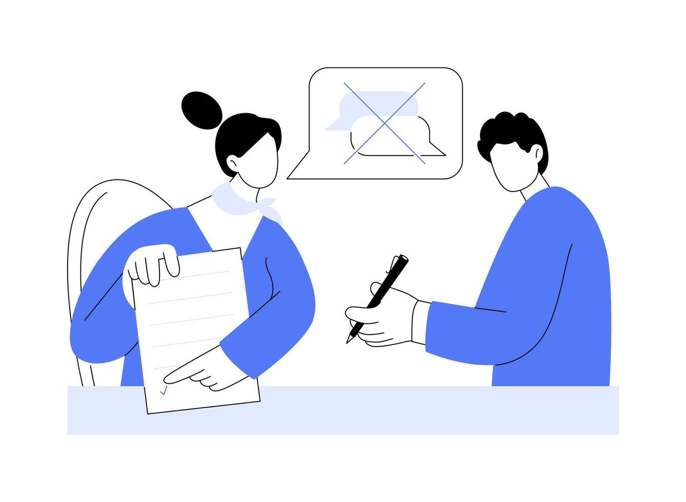 Non-disclosure agreement abstract concept illustration. vector