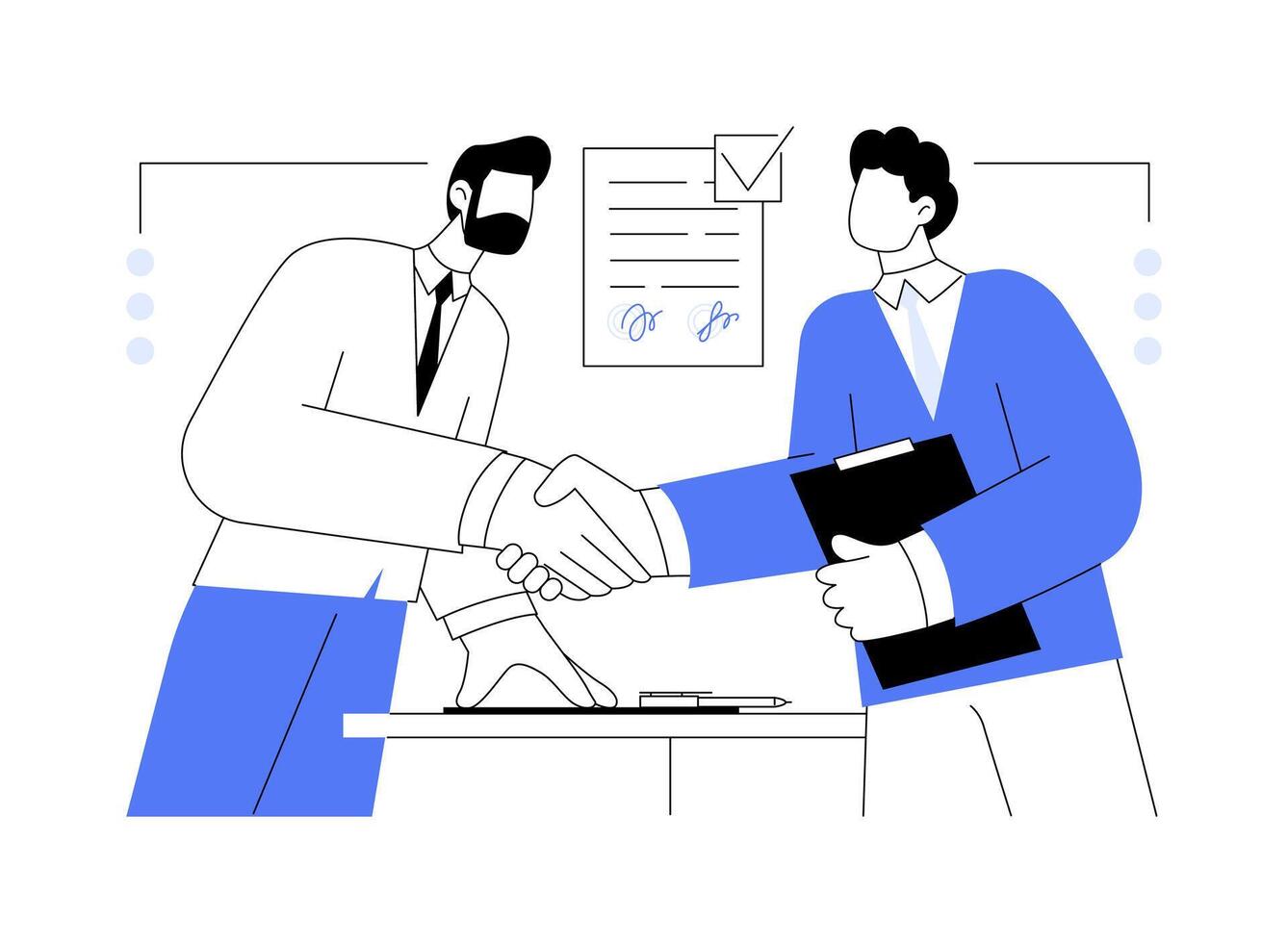 Contractor agreements abstract concept illustration. vector