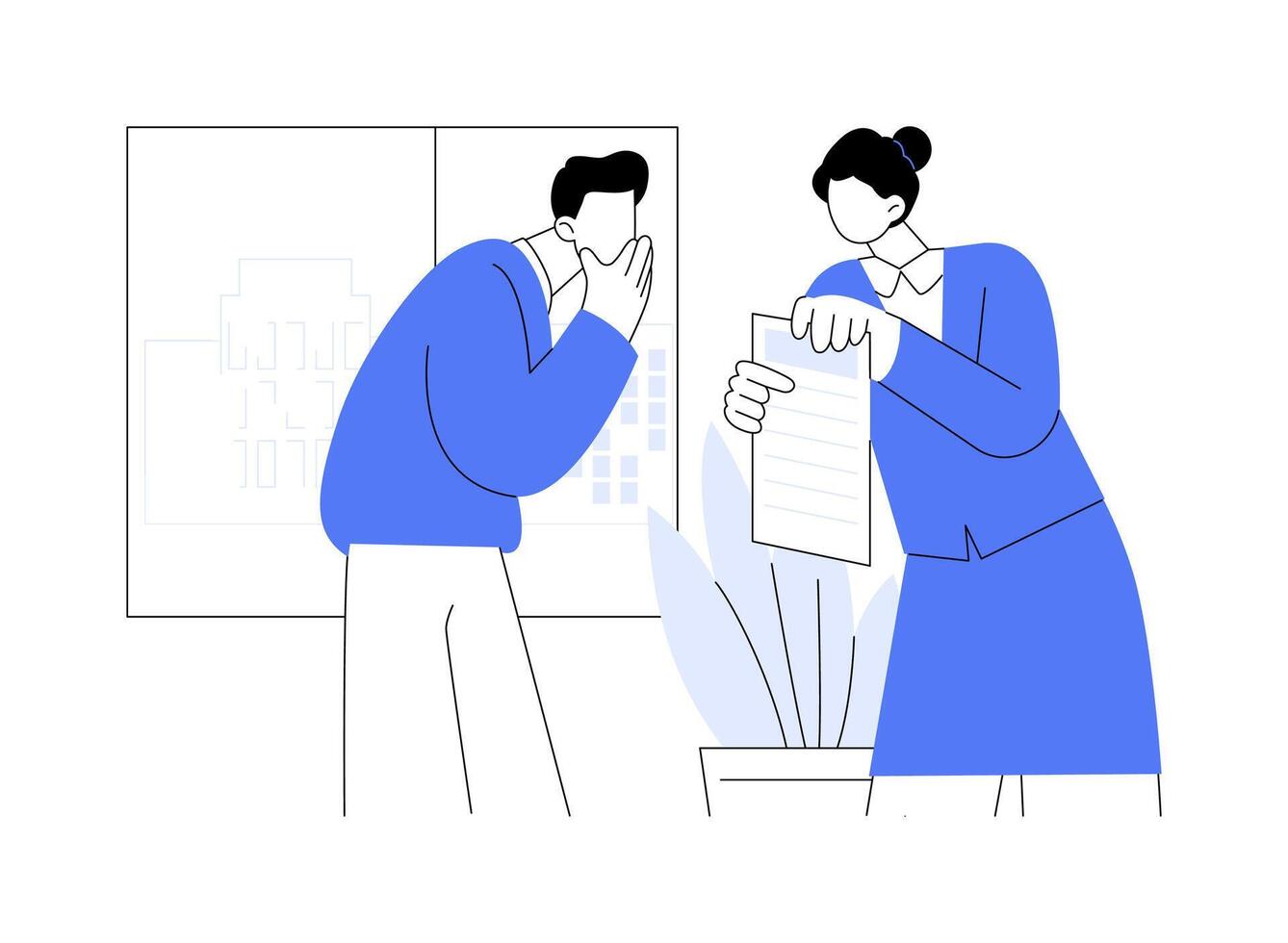Breach of an employment agreement abstract concept illustration. vector