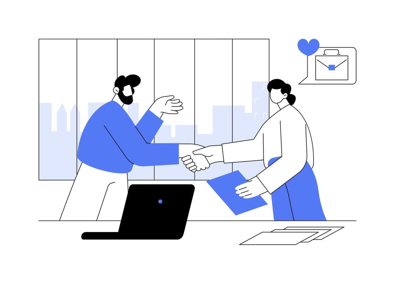 Getting a job abstract concept illustration. vector