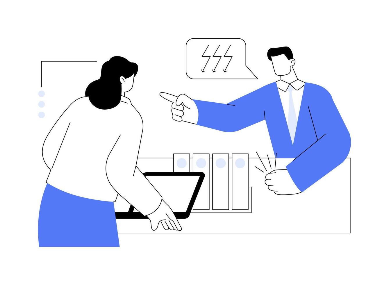 Conflict at a workplace abstract concept illustration. vector